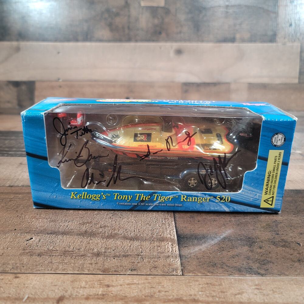 Kellogg's Fishing Team Tony The Tiger Mini-Boat Signed